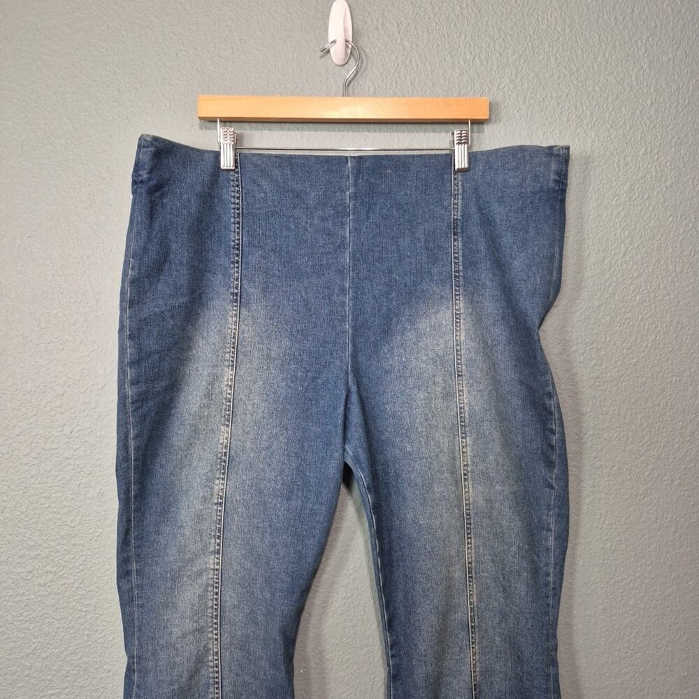 Lee Jeans Womens 2XL Blue Denim Stretch Heritage High Rise Pull On Flared Leg - Picture 3 of 15